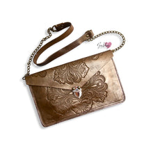 Load image into Gallery viewer, Chrome Brown Leather Clutch

