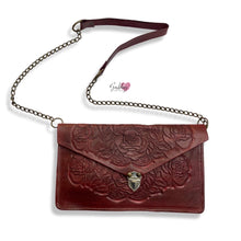 Load image into Gallery viewer, Red Wine Leather Clutch

