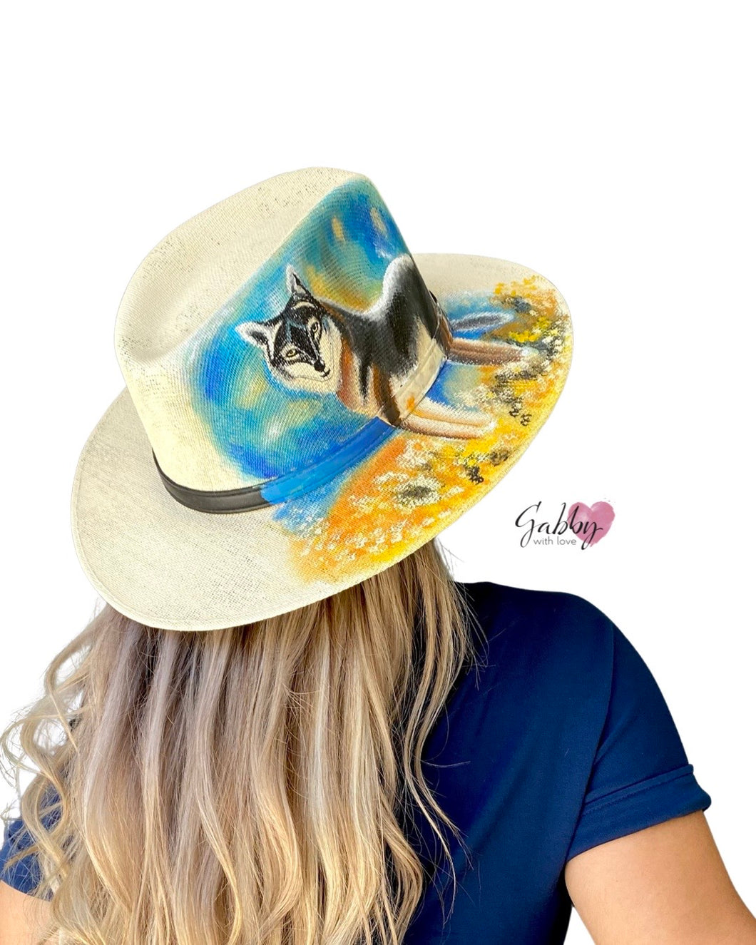 Lobo Hat (hand painted)